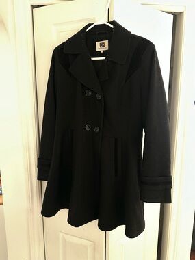 Laundry by Design Black Double-Breasted Peacoat